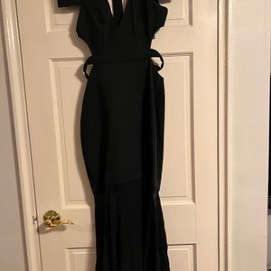 BCBG MAXAZRIA size 6 long dress sheer in the bottom black